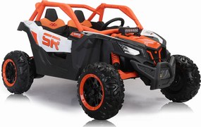 Carro elétrico para Crianças 24V 4x4 2 Lugares Buggy SR SUPER 66 Rodas de espuma EVA, Assento Couro Laranja