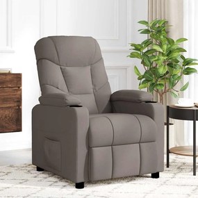 vidaXL Poltrona de massagens tecido cinza-acastanhado