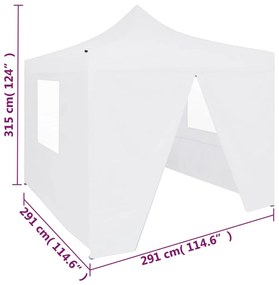 Tenda Dobrável Pop-Up Paddock Profissional Impermeável - 3x3 m - Branc