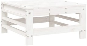 Apoios de pés p/ jardim c/ almofadões 2 pcs pinho maciço branco