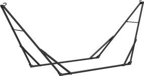 Outsunny Suporte para Cama Rede Dobrável Comprimento 290 cm Comprimento Ajustável Material Aço com Bolsa de Transporte Preto | Aosom Portugal