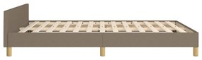 Cama sem colchão 140x190 cm tecido castanho-acinzentado