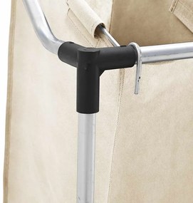 Separador de roupa suja com 4 sacos aço creme