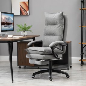 Cadeira de escritório ergonómica com função de massagem, com encosto reclinável, altura ajustável, apoio para os pés integrado, comando com fio, rotaç