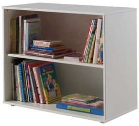 Conjunto Cama alta de Criança PINO 90 x 200 cm + estrado + escada secretária extensível + estante + cómoda com 4 gavetas + prateleira suspensa branca
