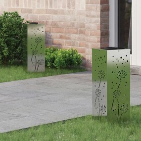 vidaXL Luz Solar LED de Caminho 2 pcs Prateado Aço Galvanizado