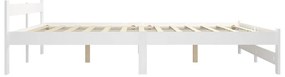 Estrutura de cama 160x200 cm pinho maciço branco