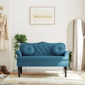vidaXL Banco com almofadões 120,5x65x75 cm veludo azul