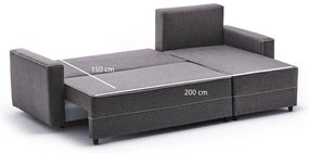 Sofá-Cama de Canto Ece – Castanho – 242x88x90 cm