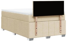 Cama boxspring com colchão 120x190 cm tecido cor creme