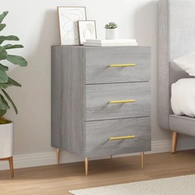 vidaXL Mesa de cabeceira 40x40x66 cm derivados madeira cinzento sonoma