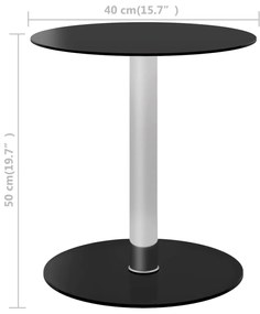 Mesa de centro 40 cm vidro temperado preto