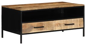 Mesa de Café 90x50x40 cm Madeira Sólida Rústica de Mangueira