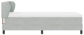 Camas Box Spring vidaXL com Colchão Cinza Claro 90x200 cm em Veludo