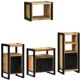 vidaXL Conjunto de Móveis para Banheiro 4 pcs Madeira de manga maciça
