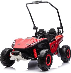 Buggy elétrico para Crianças 24V, 4x200W, 2 lugares TURBO 23, Rodas Espuma EVA, Assento Couro ecológico Vermelho