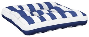 Almofadões p/ móveis de paletes 2 pcs tecido riscas azul/branco