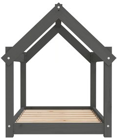 Cama para cães 81x60x70 cm madeira de pinho maciça cinza
