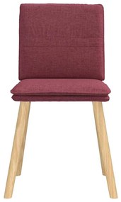 Cadeiras de jantar 6 pcs tecido vermelho-tinto