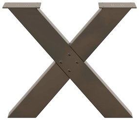 Pés para mesa de centro em formato de X, 2 peças, aço natural, 50x(42-