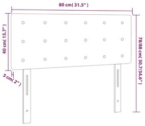 Cabeceira de cama c/ luzes LED tecido 80x5x78/88cm cinza-escuro