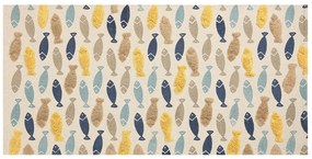 Tapete de algodão multicolor com impressão de peixes 80 x 150 cm IPUH Beliani