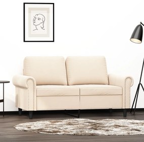 vidaXL Sofá de 2 lugares veludo 120 cm cor creme
