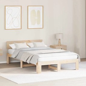 vidaXL Estrado de cama com Cabeceira 120x200 cm Madeira de Pinho