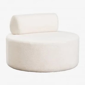 Poltrona Em Pelo De Carneiro Naroa Tecido Pele De Borrego Branco - Sklum