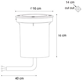 Refletor moderno para exterior em aço AR70 ajustável IP65 - Delux Moderno