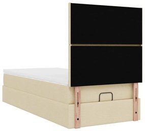 Cama otomana com colchão 90x200 cm tecido creme