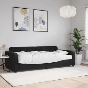 Sofá-cama com colchão 90x190 cm veludo preto