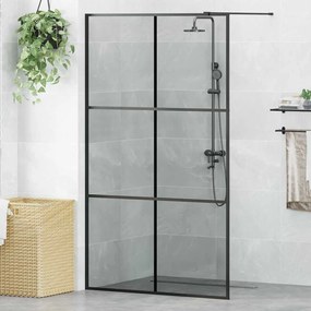 vidaXL Parede de Chuveiro Walk-in Preto 115 x 195 cm vidro temperado