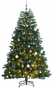 vidaXL Árvore Natal artificial articulada c/ 150 luzes LED+bolas 150cm