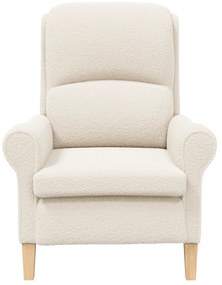 Poltrona Ergonómica Creme Tecido, Madeira Padrão Ergonómica