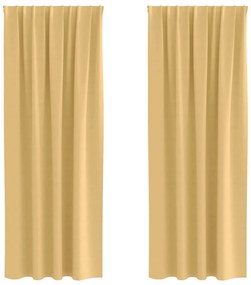 Cortinas com cortinas 2 pcs Bege 260 x 140 cm Poliéster