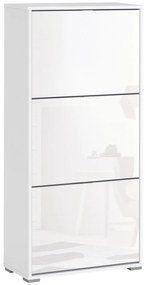 HOMCOM Armário de Sapatos Moderno Sapateira para Corredor Entrada com 6 Prateleiras de Armazenamento Espaço de Exibição 60x26x124cm Branco