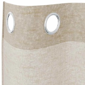 Cortinas com cortinas 2 pcs Areia 140 x 260 cm Poliéster