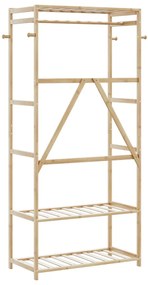 Roupeiro com prateleiras 80x40x175 cm bambu