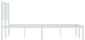 Estrutura de cama com cabeceira 140x200 cm metal branco