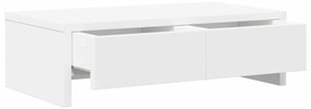 Suporte para monitor com gavetas derivados de madeira branco