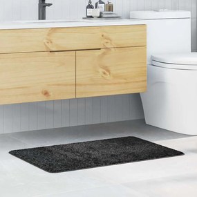 Tapete de Banho Retangular Cinza Escuro 60x90 cm Polipropileno Antiderrapante