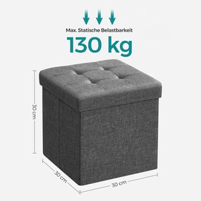 Banco com espaço de arrumação 30 x 30 x 30 cm Cinzento escuro
