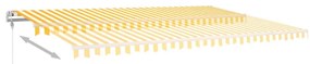 Toldo retrátil automático 500x300 cm amarelo e branco