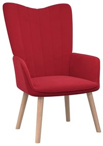 327660 vidaXL Cadeira de descanso veludo vermelho tinto