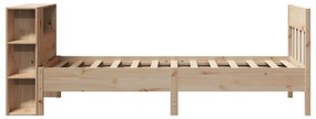 Cama com estante sem colchão 90x200 cm pinho maciço