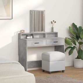 Mesa de maquilhagem vidaXL com gavetas Cinzento Concreto 100x41x140 cm