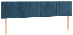 Cama boxspring com colchão 120x190 cm veludo azul-escuro