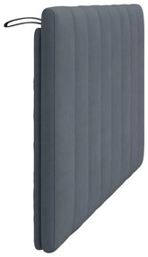 Almofadão de cabeceira 120 cm veludo cinzento-escuro