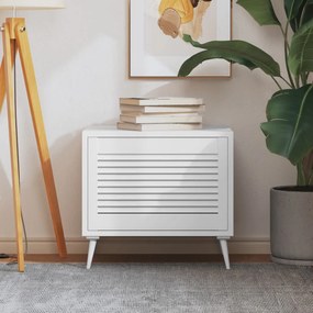 vidaXL Porta de armário com design de persiana pinho maciço branco